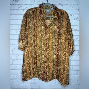 Roundtree & Yorke Abstract Print Button-Up Shirt Mens size XL‎